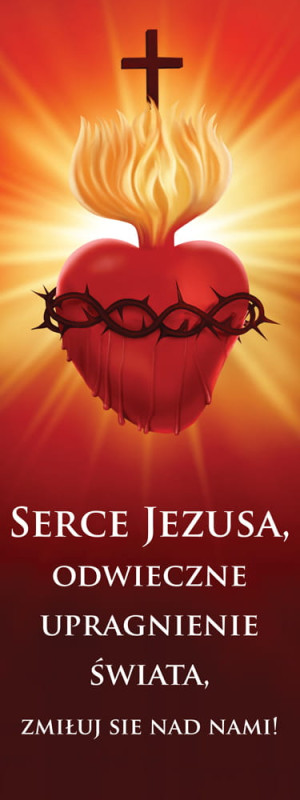 Baner na Wielki Post "Serce Jezusa, odwieczne upragnienie" 50x130 cm
