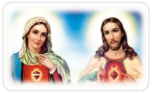 Obrazki święte Serce Jezusa i Serce Maryi