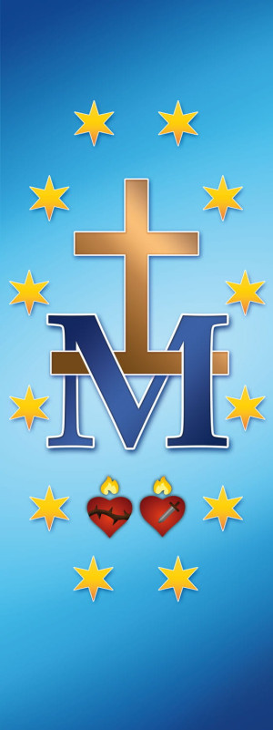 Baner religijny - symbole maryjne 50x130 cm