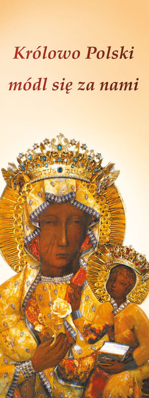 Baner religijny Matka Boża Częstochowska "Królowo Polski módl się za nami" 50x130 cm
