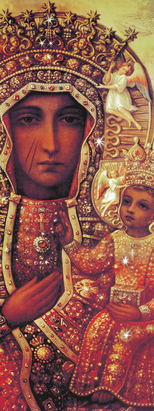 Baner religijny Matka Boża Częstochowska 50x130 cm