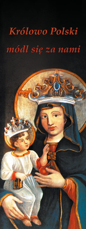 Baner religijny Matka Boża Piekarska "Królowo Polski módl się za nami" 50x130 cm