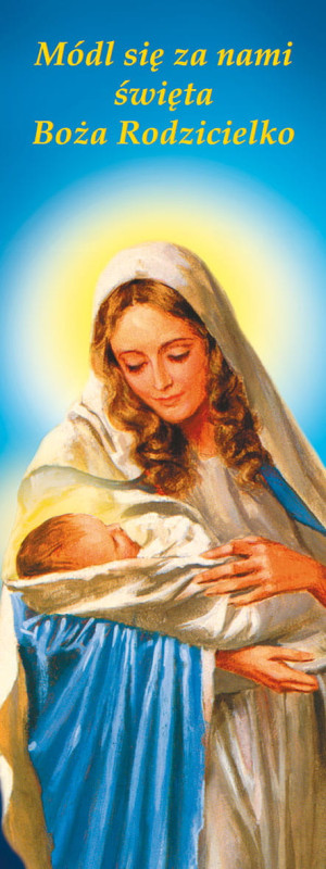 Baner religijny Matka Boża z Dzieciątkiem Jezus "Módl się za nami.." 50x130 cm