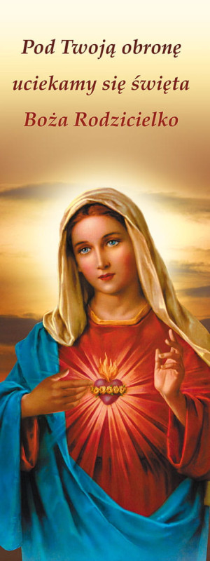 Baner religijny Najświętsze Serce Maryi "Pod Twoją obronę uciekamy się..." 50x130 cm