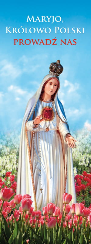Baner religijny Matka Boża Fatimska 50x130 cm