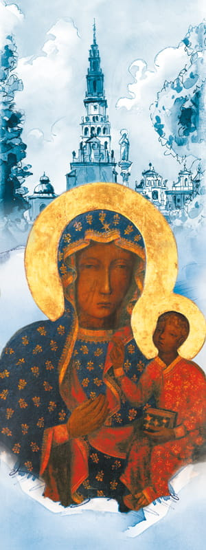 Baner religijny Matka Boża Częstochowska - 50x130 cm