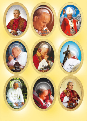 Naklejki religijne Święty Jan Paweł II, Ojciec Święty - 25 arkuszy