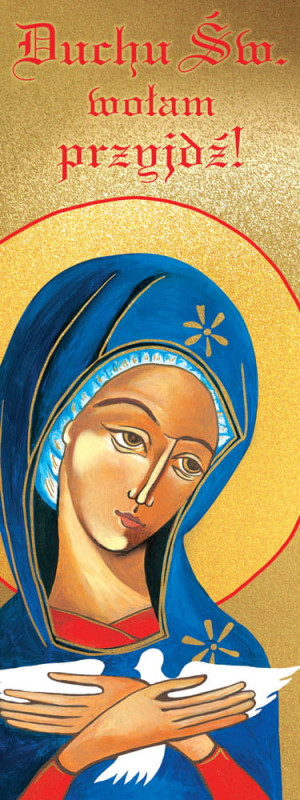 Baner religijny Pneumatofora - Duchu Święty wołam przyjdź! 50x130 cm