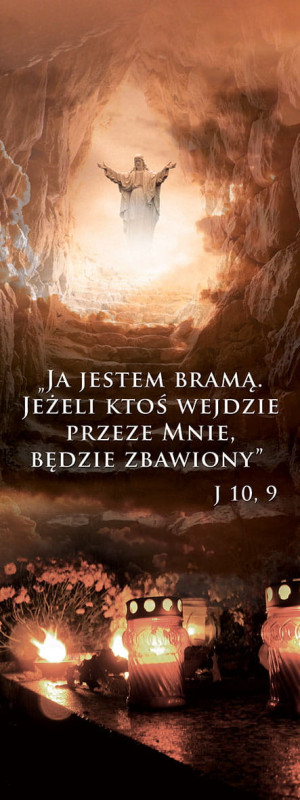 Baner na Wszystkich Świętych "Ja jestem bramą.." 50x130 cm