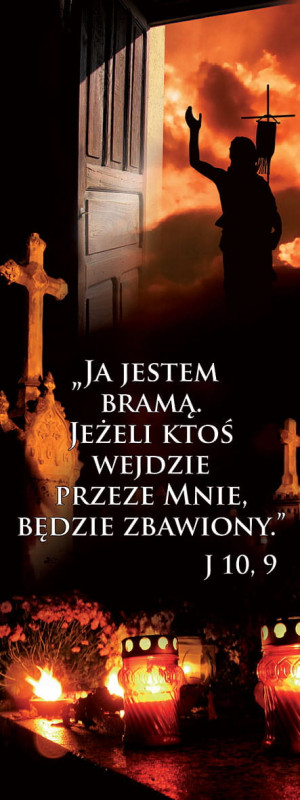 Baner na Wszystkich Świętych "Ja jestem bramą.." 50x130 cm