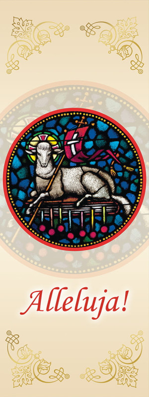 Baner religijny - baranek Boży Alleluja! 75x200 cm