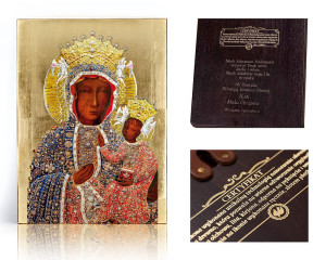 Ikona religijna Matka Boża Częstochowska w sukni diamentowej