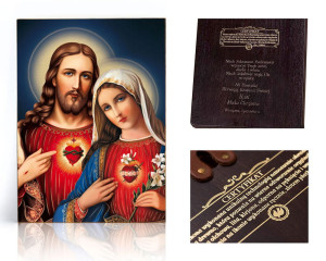 Ikona religijna Serce Jezusa i Serce Maryi