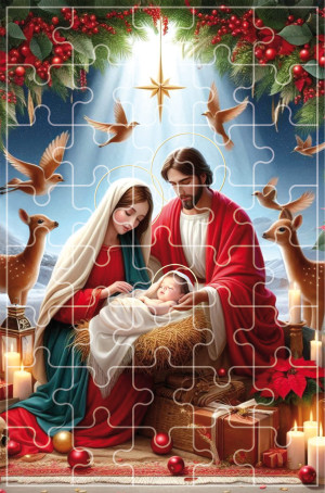 Puzzle religijne Boże Narodzenie, Święta Rodzina