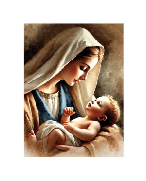 Plakat religijny Matka Boża z Dzieciątkiem Jezus