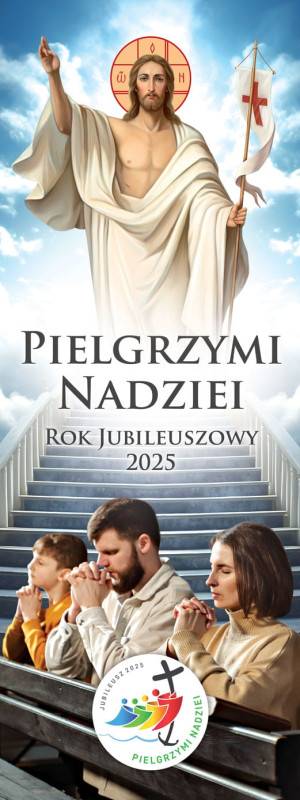 Baner na Rok Jubileuszowy 2025 "Pielgrzymi nadziei" 75x200 cm