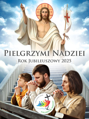 Baner na Rok Jubileuszowy 2025 "Pielgrzymi nadziei" 75x100 cm