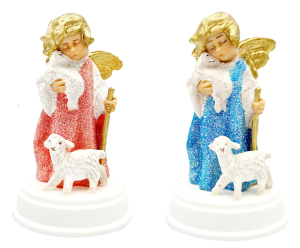 Figurka aniołek z barankami wys. 8,5 cm