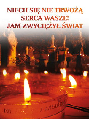 Baner na Wszystkich Świętych "Niech się trwożą..." 75x100 cm