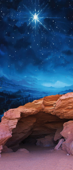 Tło do szopki, grota betlejemska 150x350 cm