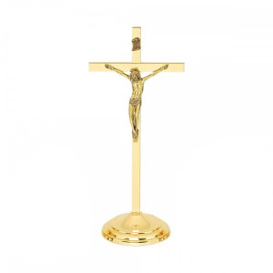 Nowoczesny krzyż stojący z mosiądzu - 30 cm