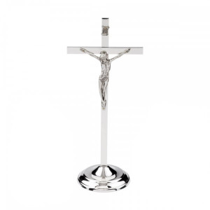 Nowoczesny krzyż stojący ze stali nierdzewnej - 30 cm