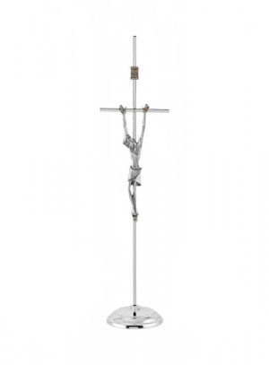 Nowoczesny krzyż stojący ze stali nierdzewnej - 34 cm