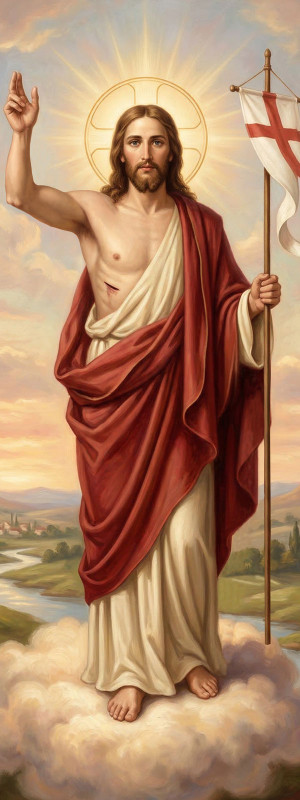 Baner na Wielkanoc Jezus Zmartwychwstały 75x200 cm