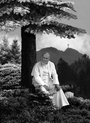 Plakat religijny Święty Jan Paweł II pod Giewontem