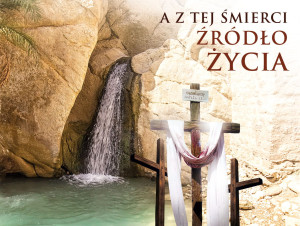 Tło do Grobu Pańskiego "A z tej śmierci źródło życia" 155x140cm