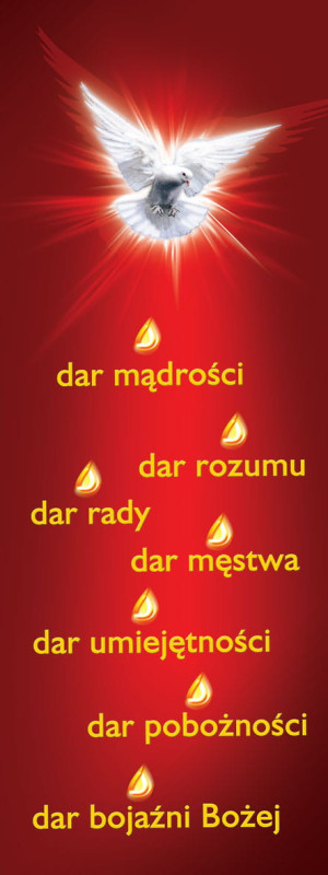 Baner religijny Dary Ducha Świętego 75x200 cm