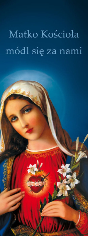 Baner religijny Najświętsze Serce Maryi "Matko Kościoła módl się za nami" 75x200 cm