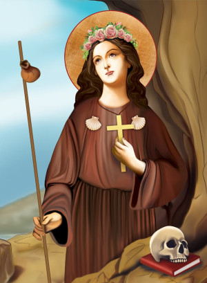 Plakat religijny Św. Rozalia - patronka chroniąca od zarazy