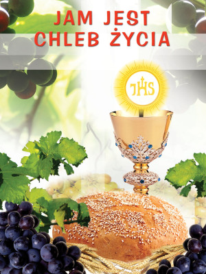 Baner na Boże Ciało "Jam jest Chleb Życia" 75x100cm