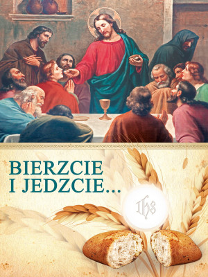 Baner na Boże Ciało "Bierzcie i jedzcie" 75x100cm
