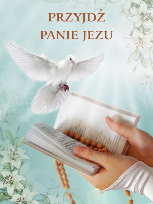 Baner na Pierwszą Komunię Świętą "Przyjdź Panie Jezu" 75x100cm