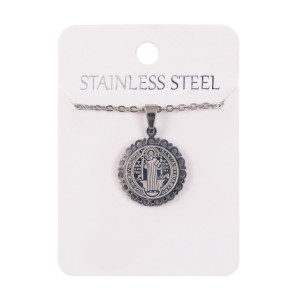 Naszyjnik - Święty Benedykt - Stainless Steel