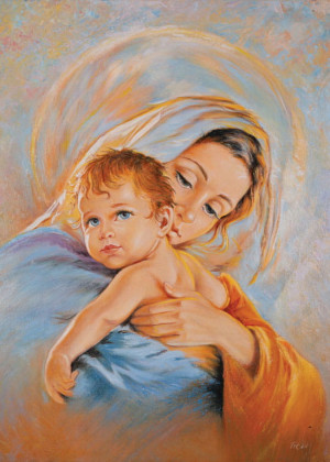 Plakat religijny Matka Boża z Dzieciątkiem Jezus