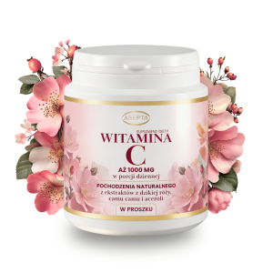 Witamina C w proszku 1000mg z dzikiej róży, aceroli i camu camu