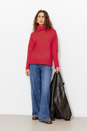 Promod Pull col roulé Femme Rouge XS