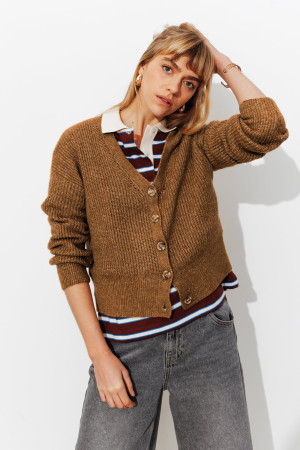 Promod Pull cardigan recto-verso Marron L