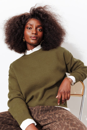 Promod Pull oversize uni Femme Vert olive
