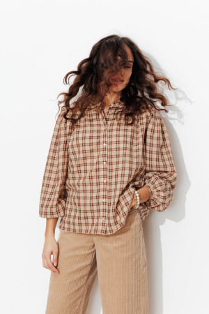 Promod Chemise à carreaux Femme Carreaux marron 46