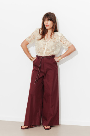 Promod Chemise en guipure recto verso Ecru