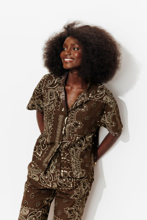 Promod Chemise imprimée bandana Femme Imprimé marron M