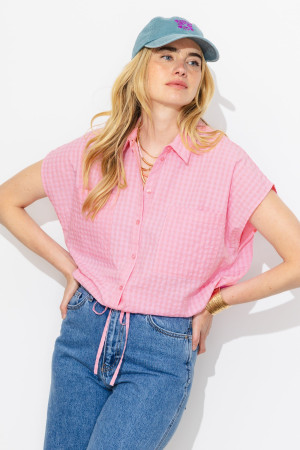Promod Blouse gaufrée Femme Rose