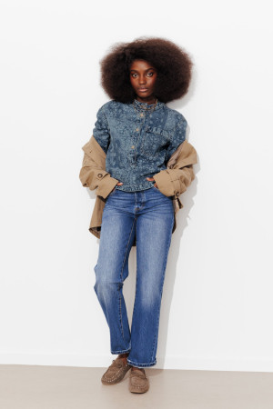 Promod Chemise en jean motif au laser Jean moyen 34