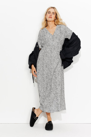 Promod Robe longue imprimée Femme Imprimé écru