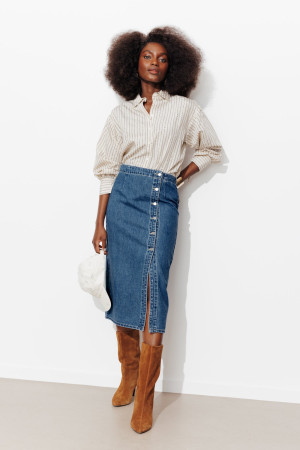 Promod Jupe midi en jean Femme Jean moyen