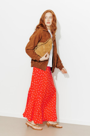Promod Jupe midi imprimée Femme Imprimé rouge